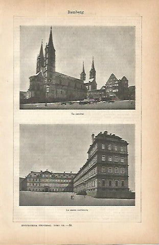 LAMINA ESPASA Alemania 9718: Vistas de Bamberg Alemania