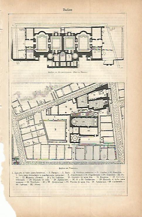 LAMINA ESPASA 9736: Baños de Pompeya y Baños de Badenweiler Alemania