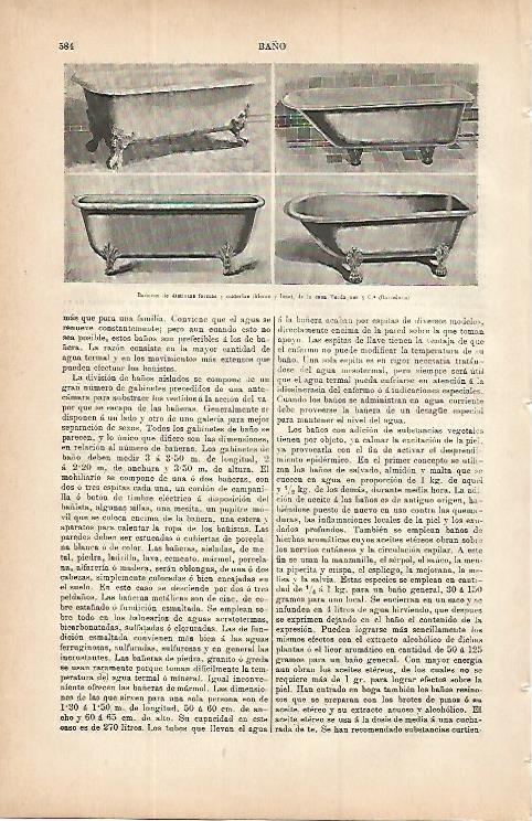 LAMINA ESPASA 9739: Tipos de bañeras