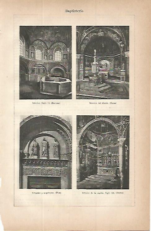 LAMINA ESPASA 9743: Baptisterios de Siena Ravena Pisa y Padua