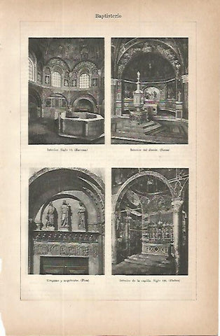 LAMINA ESPASA 9743: Baptisterios de Siena Ravena Pisa y Padua