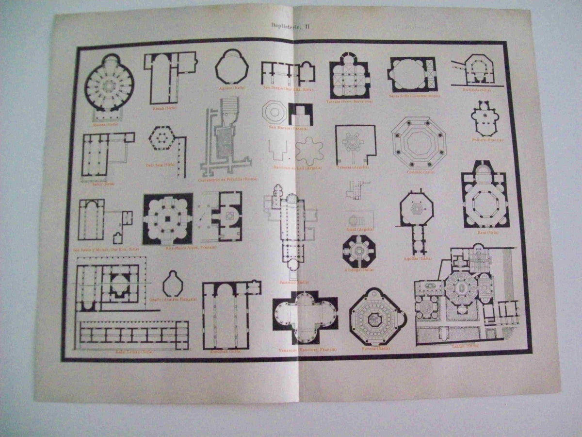 LAMINA ESPASA 9744: Plantas de Baptisterios 