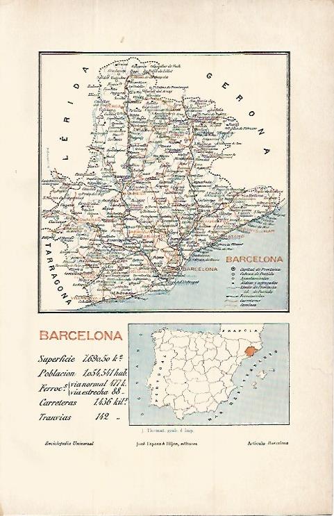 LAMINA ESPASA 9754: Mapa de la provincia de Barcelona