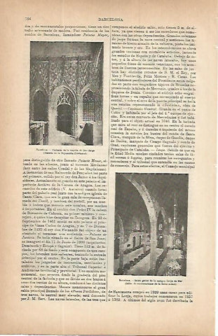 LAMINA ESPASA 9763: Diputacion y Salon de la Lonja de Mar de Barcelona