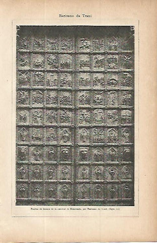 LAMINA ESPASA 9780: Puertas de la Catedral de Benevento Italia