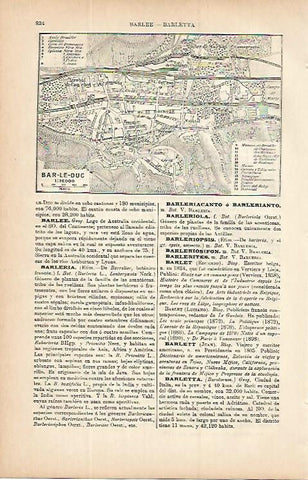LAMINA ESPASA 9781: Plano de Bar-le-Duc Francia
