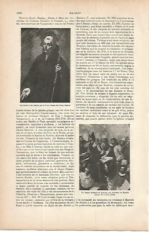 LAMINA ESPASA 9814: San Basilio por El Greco y Francisco de Herrera