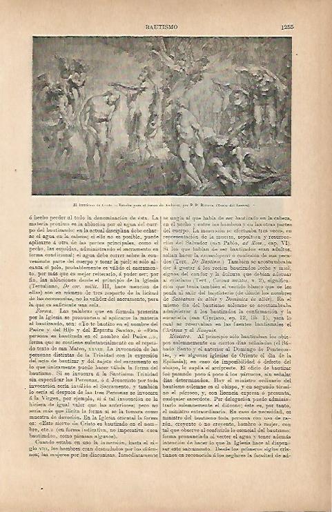 LAMINA ESPASA 9839: el bautismo de Cristo por Rubens