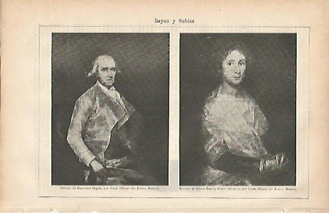 LAMINA ESPASA 9849: Retrato de Francisco Bayeu y de Josefa Bayeu por Goya