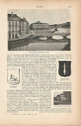 LAMINA ESPASA 9851: Vista de Bayona Francia