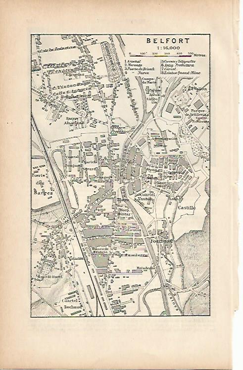 LAMINA ESPASA 9883: Plano de Belfort Francia