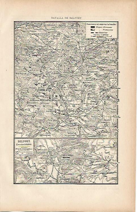 LAMINA ESPASA 9884: Mapa de la Batalla de Belfort