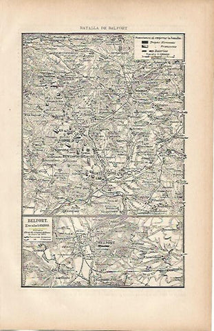 LAMINA ESPASA 9884: Mapa de la Batalla de Belfort