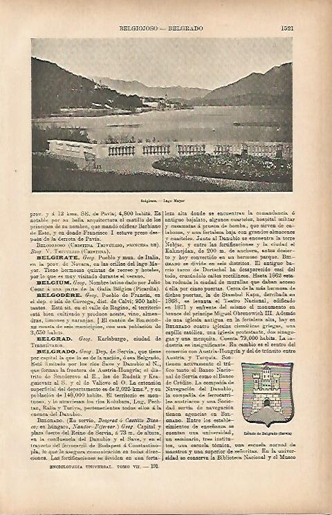 LAMINA ESPASA 9892: Lago Mayor de Belgirate Italia