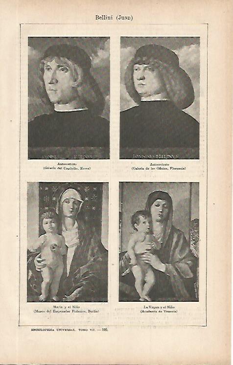 LAMINA ESPASA 9903: Autorretratos y obras de J. Bellini
