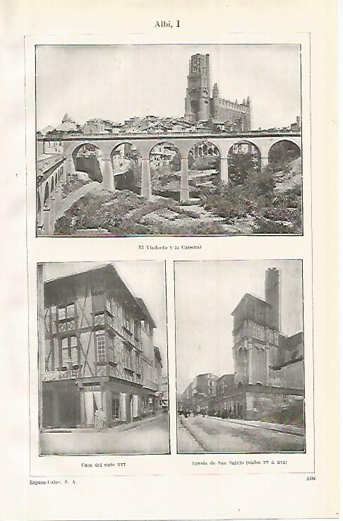 LAMINA ESPASA 9942: Vistas de Albi Francia