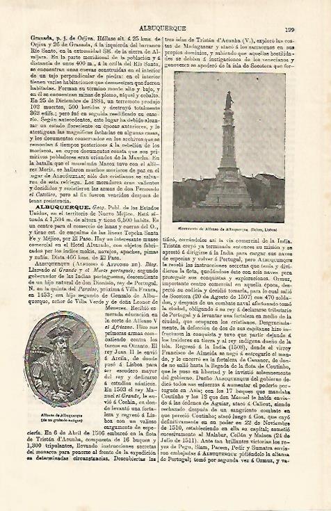 LAMINA ESPASA 9952: Monumento a Alfonso de Albuquerque