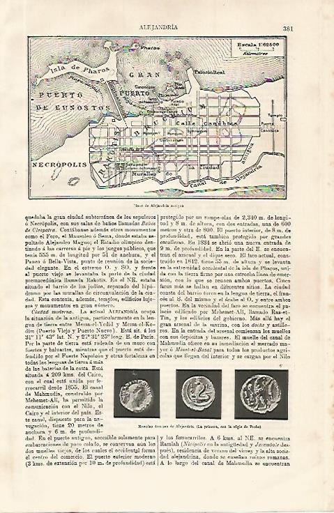 LAMINA ESPASA 9982: Plano de Alejandria antigua