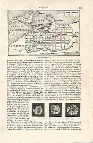 LAMINA ESPASA 9982: Plano de Alejandria antigua