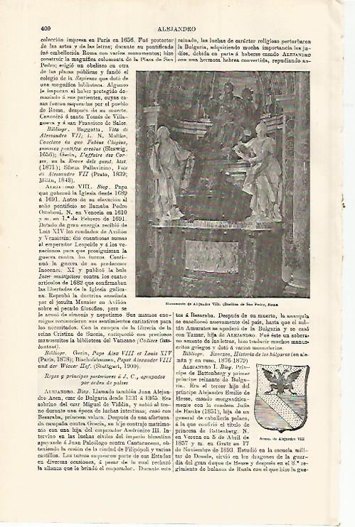 LAMINA ESPASA 9987: Monumento a Alejandro VIII