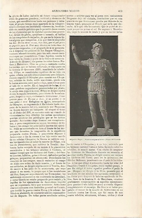 LAMINA ESPASA 9991: Estatua de Alejandro Magno