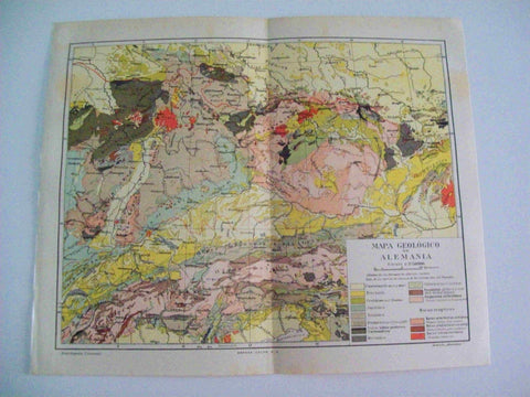 LAMINA ESPASA Alemania 9999: Mapa geologico de Alemania