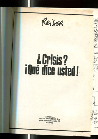 Totem: Humor: Crisis, que dice usted (recortado lateral derecho hoja inicial, no es hoja con dibujo)