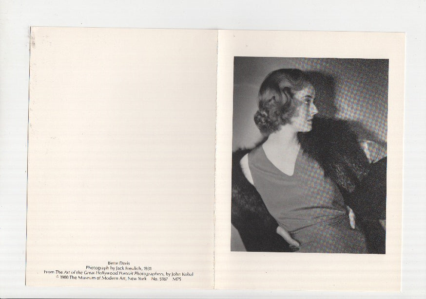 Foto-Postal: Hollywood Portraits: BETTE DAVIS (Museum of Modern Art, New York)