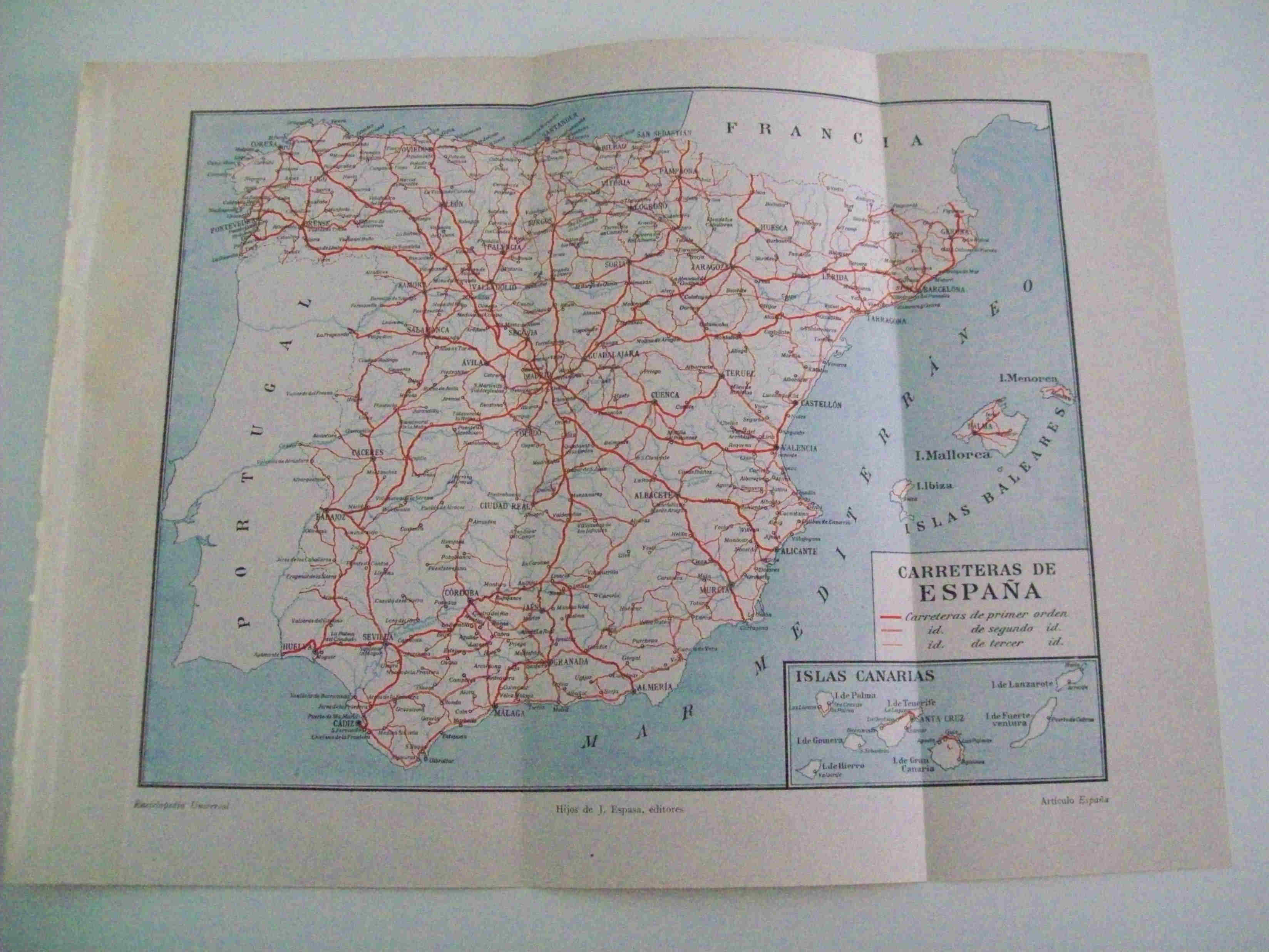 LAMINA ESPASA 10129: Mapa de carreteras de España