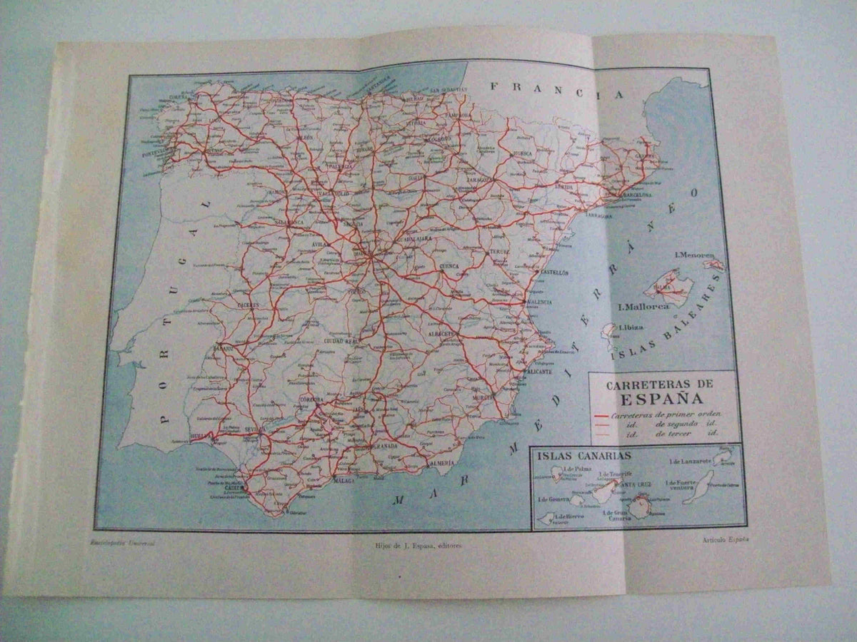 LAMINA ESPASA 10129: Mapa de carreteras de España