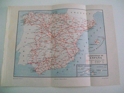 LAMINA ESPASA 10129: Mapa de carreteras de España