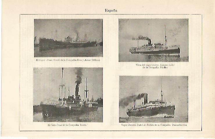 LAMINA ESPASA 10137: Barcos de vapor de España