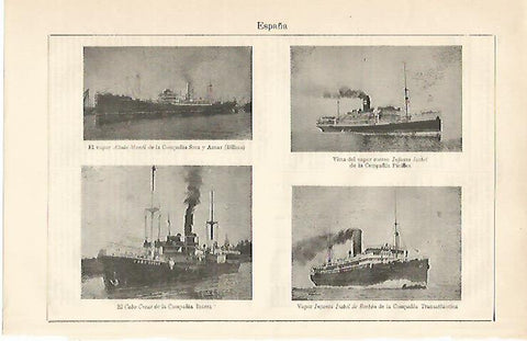 LAMINA ESPASA 10137: Barcos de vapor de España