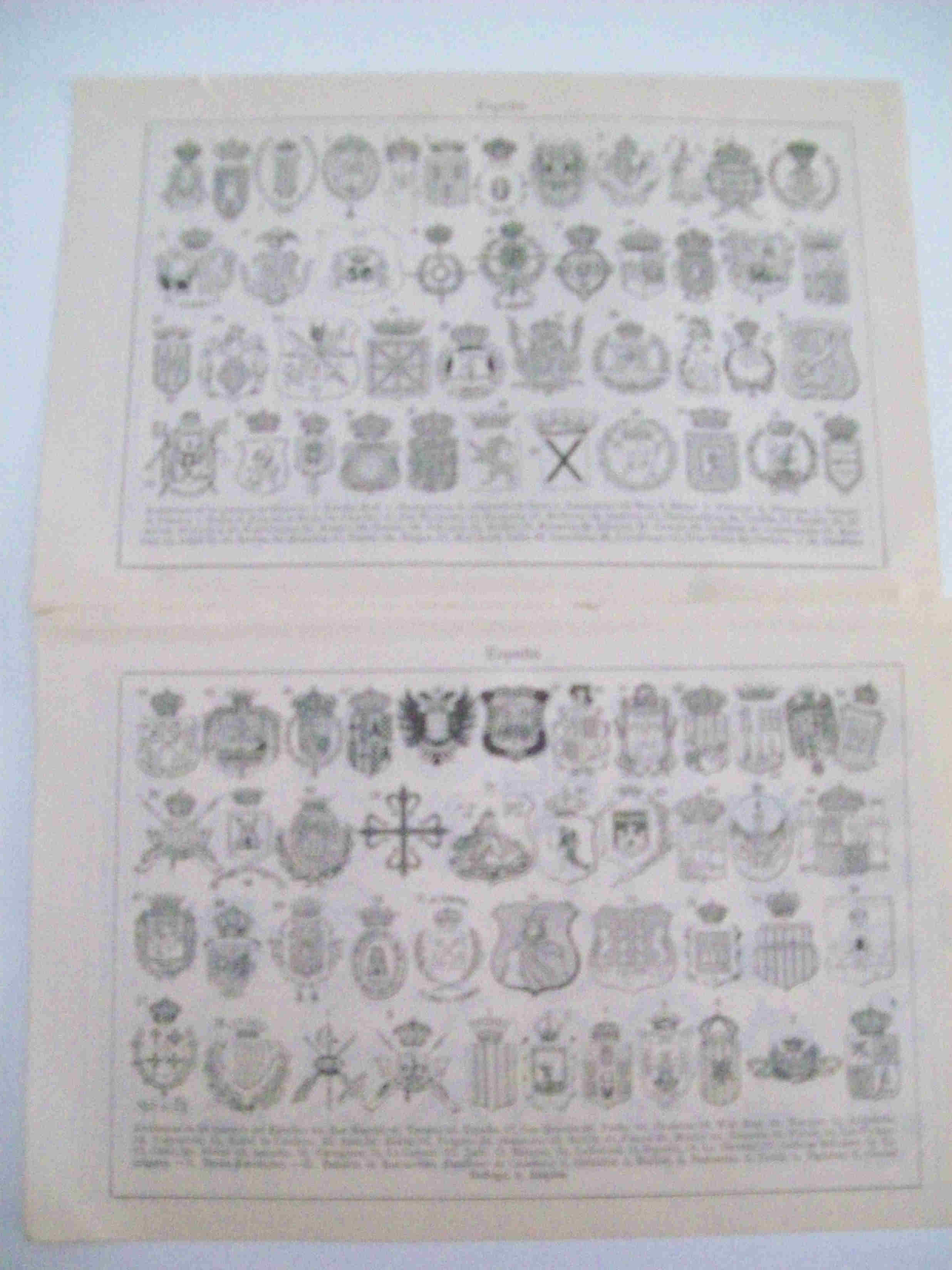 LAMINA ESPASA 10189: Emblemas de los cuerpos del Ejercito de España