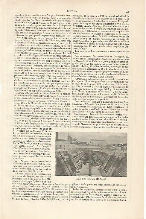 LAMINA ESPASA 10196: Dique de la Campana en El Ferrol