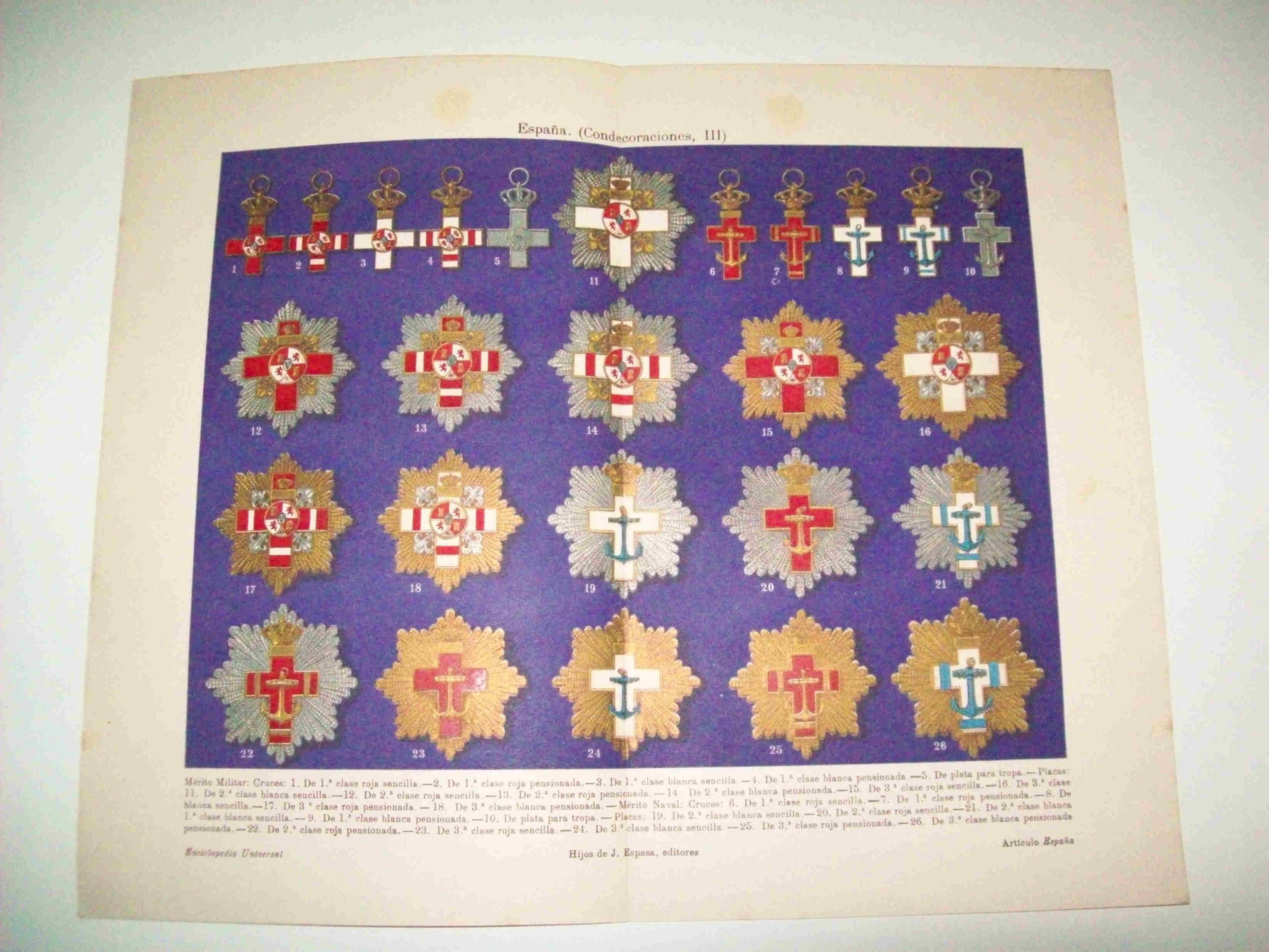 LAMINA ESPASA 10223: Condecoraciones y cruces de España