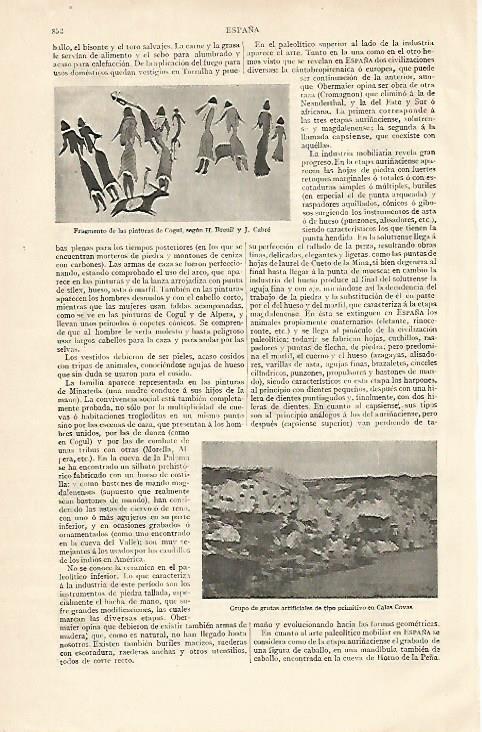 LAMINA ESPASA 10264: Pinturas de Cogul segun Breuil y Cabre