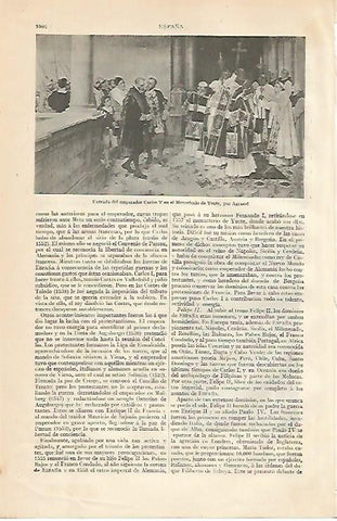 LAMINA ESPASA 10299: Entrada del emperador Carlos V en el Monasterio de Yuste por Agrasot