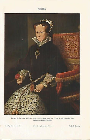 LAMINA ESPASA 10300: La reina Maria de Inglaterra por Antonio Moro