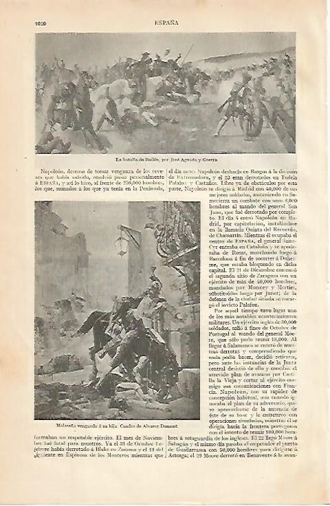 LAMINA ESPASA 10306: La Batalla de Bailen por Aguado