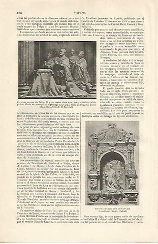 LAMINA ESPASA 10353: Grupo escultorico de Pompeyo Leoni en El Escorial