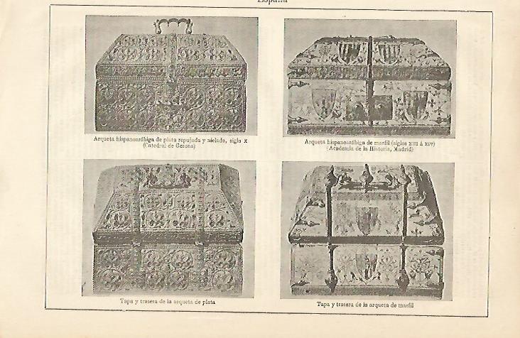 LAMINA ESPASA 10355: Arquetas de diferentes catedrales de España