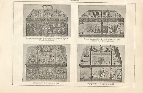 LAMINA ESPASA 10355: Arquetas de diferentes catedrales de España