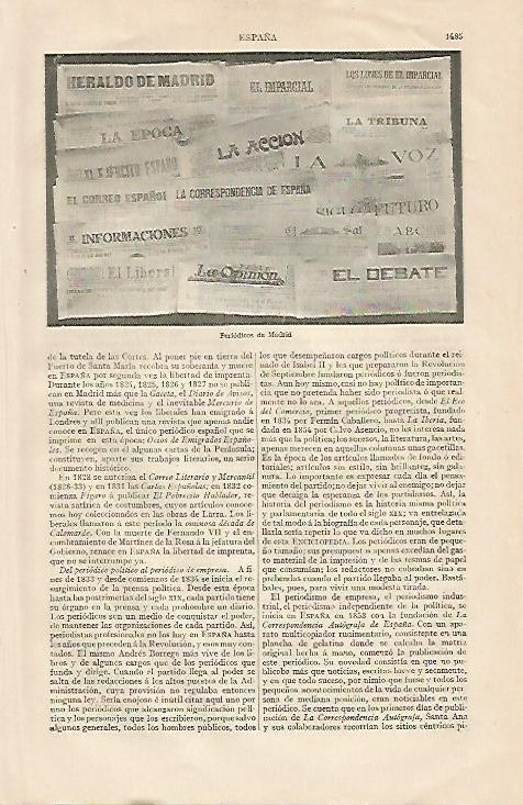 LAMINA ESPASA 10375: Periodicos de Madrid
