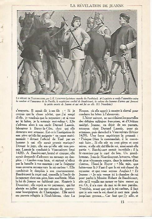 LAMINA 4489: Le depart de Vaucouleurs por J E Lenepveu