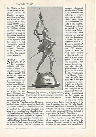 LAMINA 4494: Escultura de Juana de Arco guerrera por Fremiet
