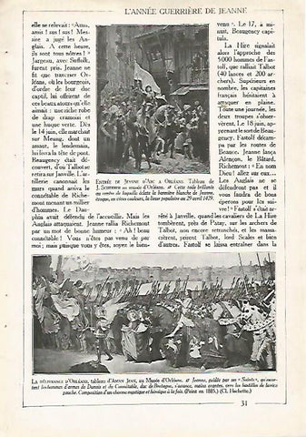 LAMINA 4498: Entrada de Juana de Arco en Orleans por J. Scherrer