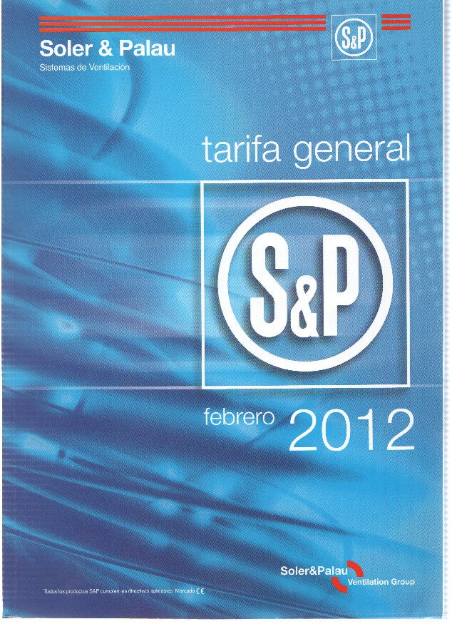Catalogo: SyP SOLER Y PALAU, Sistemas de Ventilacion: Tarifa General 2012