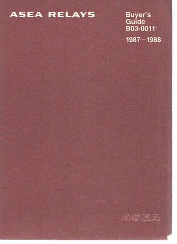 Catalogo: ASEA RELAYS: Buyer,s Guide B03-0011E (1987-1988)