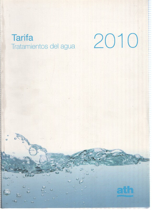 Catalogo: ATH: Tarifa tratamientos de agua (2010)
